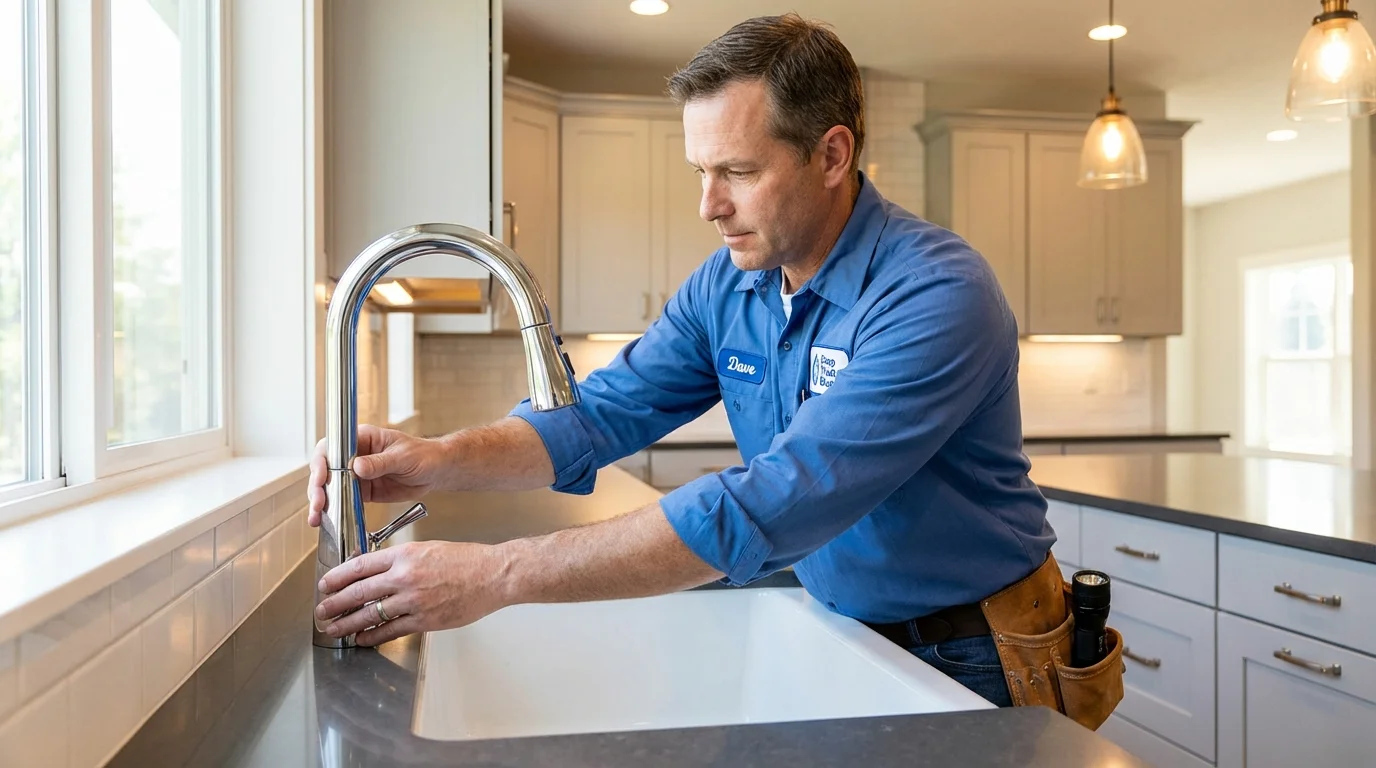 Kitchen faucet installation by Johns Plumbing LLC in Warren